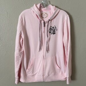 CATO Women’s Pink Full Zip Hoodie Sweatshirt, Large